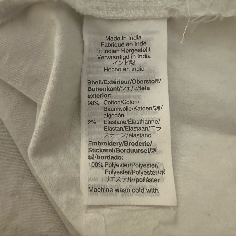 J. Crew embroidered flutter sleeve top white with blue scalloped sleeves Small - Picture 10 of 12